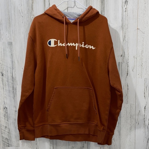 0918 Champion Men's Rust Hoodie Sweater - Picture 1 of 3